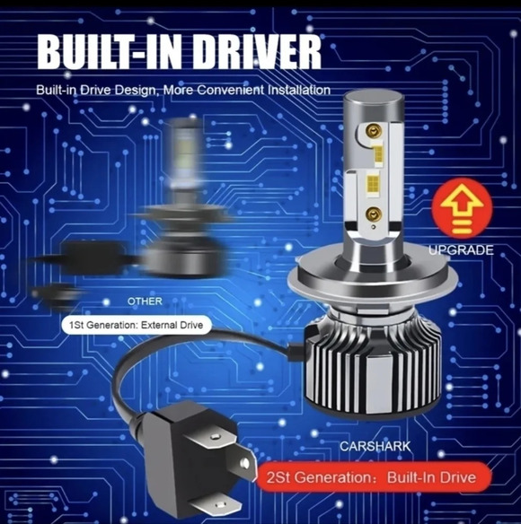 H4 LED headlights auto car 6000k 55w bulbs - Picture 5 of 8